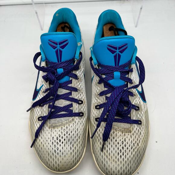 Nike Shoes Mens 8.5 Kobe XI 11 Low Draft Day White Purple Blue 836183-154